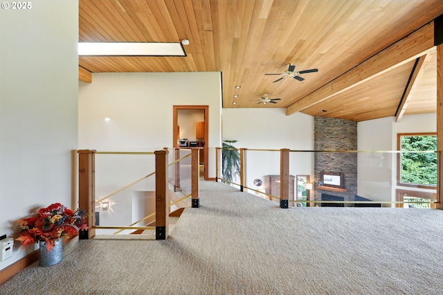 38617 SE Nichols Hill Rd, Washougal, WA 98671 - hall featuring an upstairs landing and wood ceiling