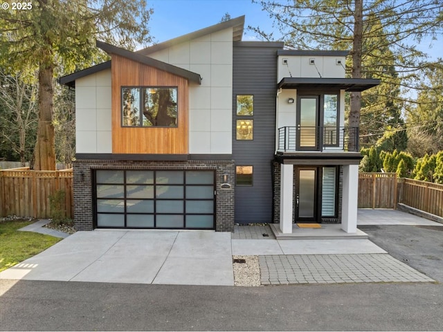 contemporary home with a garage