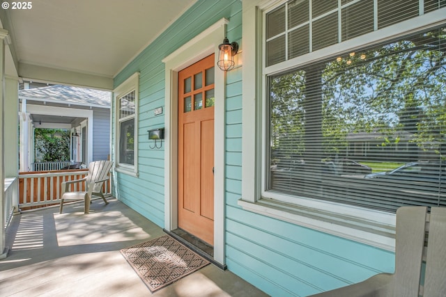 property entrance with a porch