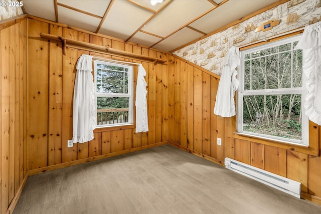 29815 NE 152nd Ave, Battle Ground, WA 98604 - bonus room featuring baseboard heating, wood finished floors, wood walls, and baseboards