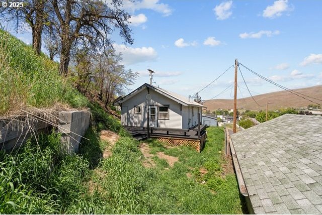 view of front of property with a deck
