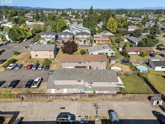 1194 R St, Springfield, OR 97477 - aerial overview of property's location featuring nearby suburban area and a mountain backdrop