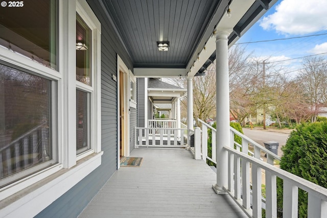 deck with a porch