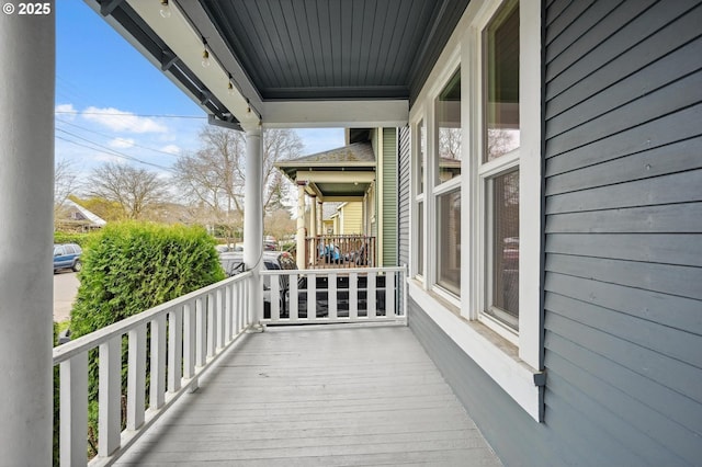 deck featuring a porch