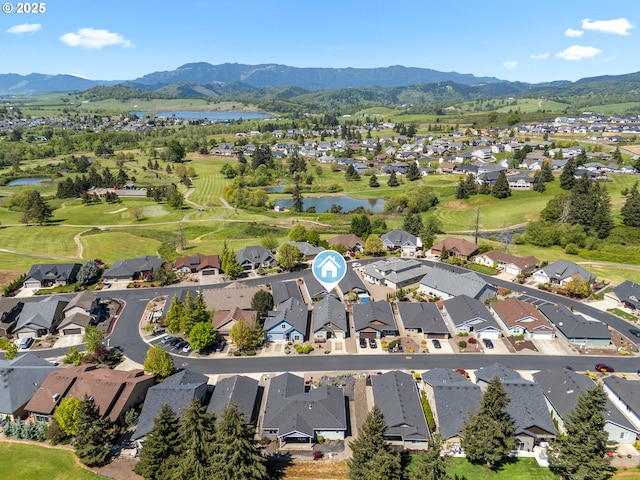 521 Wildcat Canyon Rd, Sutherlin, OR 97479 - aerial view of residential area with a water and mountain view and a golf course
