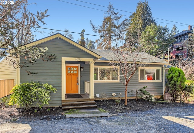 view of front of property with roof with shingles