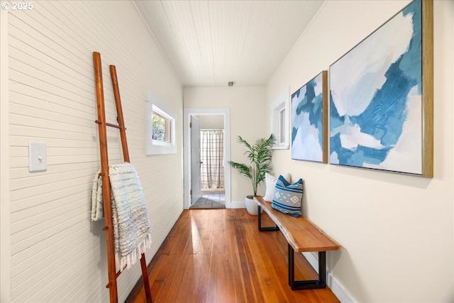 hallway featuring hardwood / wood-style floors