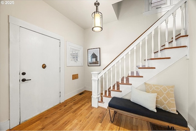 entrance foyer featuring light hardwood / wood-style flooring