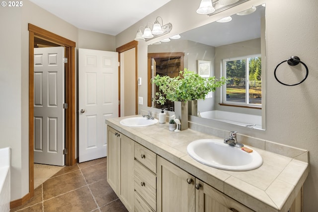 20 Silva Cutoff Rd, Lyle, WA 98635 - bathroom with a garden tub, double vanity, and a sink