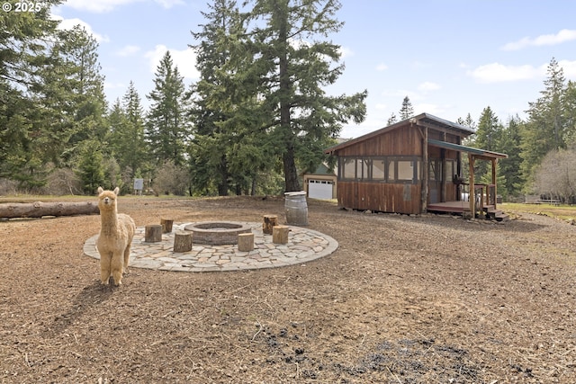 20 Silva Cutoff Rd, Lyle, WA 98635 - view of yard with an outdoor fire pit