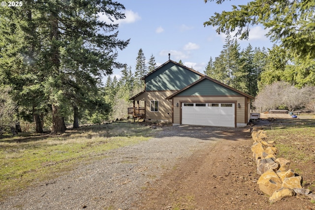 20 Silva Cutoff Rd, Lyle, WA 98635 - view of front of house with dirt driveway and an attached garage