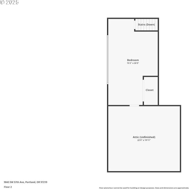 9843 SW 57th Ave, Portland, OR 97219 - room layout