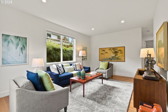 927 SW Maplecrest Ct, Portland, OR 97219 - living area featuring wood finished floors, recessed lighting, and baseboards