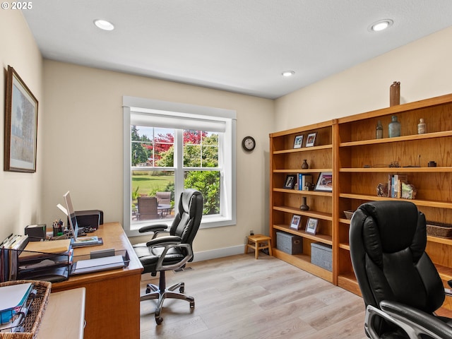 21800 S Green Mountain Rd, Colton, OR 97017 - office area with light wood-style floors and recessed lighting