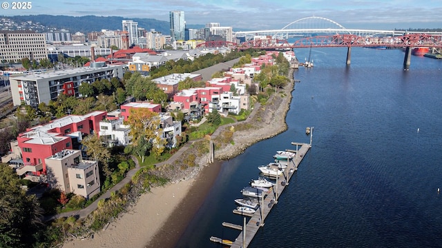 606 NW Naito Pkwy Unit A14, Portland, OR 97209 - drone / aerial view featuring a water view