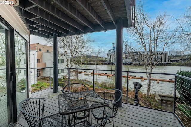 606 NW Naito Pkwy Unit A14, Portland, OR 97209 - wooden deck featuring a water view
