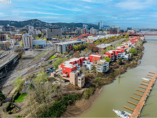 606 NW Naito Pkwy Unit A14, Portland, OR 97209 - aerial view featuring a view of city and a water view