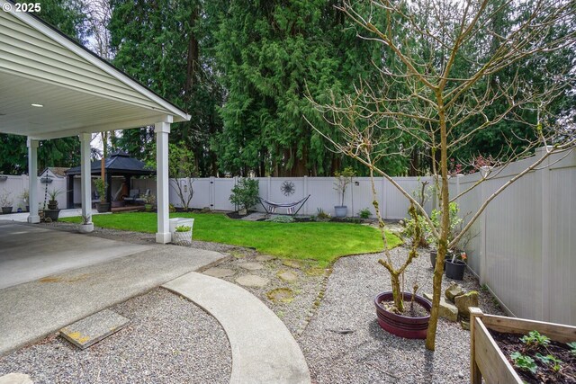2301 NW 15th St, Battle Ground, WA 98604 - view of yard with a gazebo, a patio, and a fenced backyard
