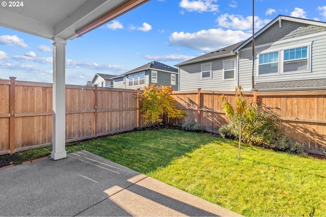 view of yard with a patio area