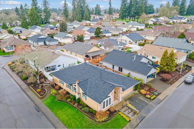 aerial view featuring a residential view