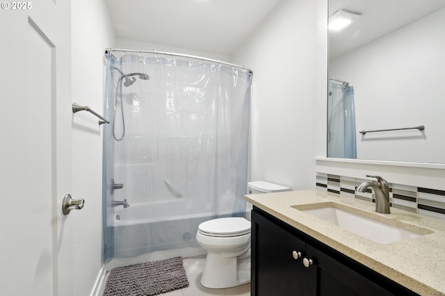 18 NE Cook St, Portland, OR 97212 - full bathroom with vanity, shower / bath combo with shower curtain, and tile patterned floors