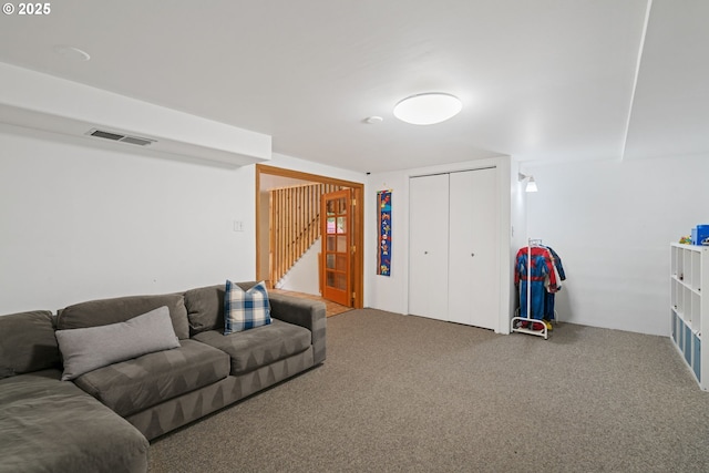 9004 SW 36th Ave, Portland, OR 97219 - living area featuring carpet floors and stairway