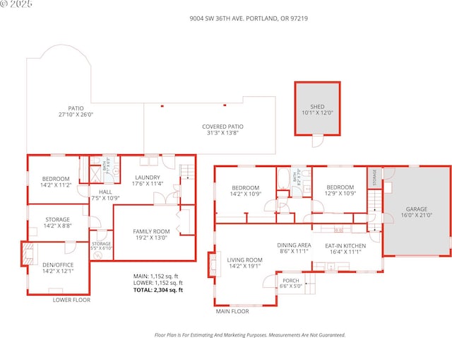 9004 SW 36th Ave, Portland, OR 97219 - home floor plan