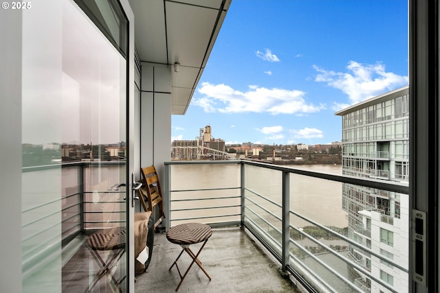 balcony with a view of city