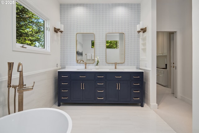 1890 S Greenwood Rd, Portland, OR 97219 - bathroom with double vanity and a soaking tub