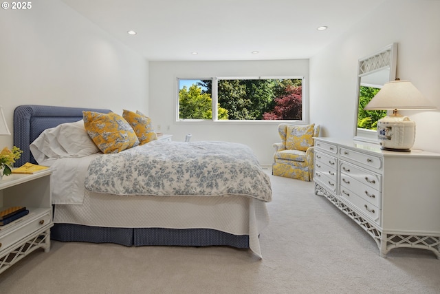 1890 S Greenwood Rd, Portland, OR 97219 - bedroom with light colored carpet, multiple windows, and recessed lighting