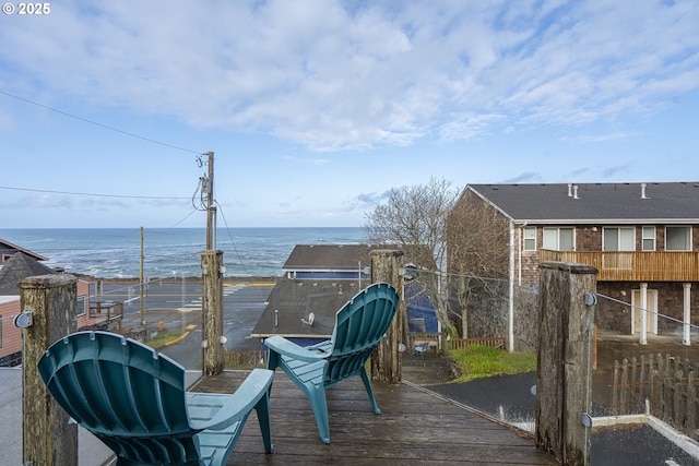deck with a water view