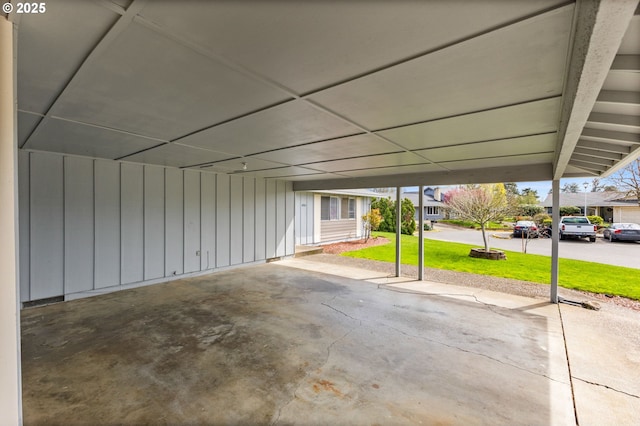 view of garage