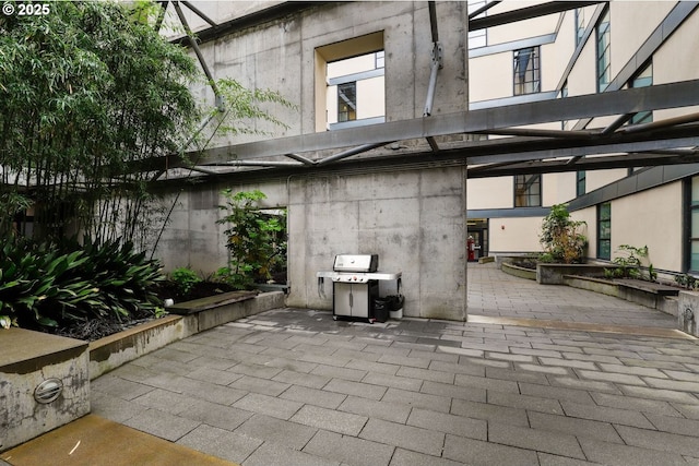 view of patio / terrace with a grill