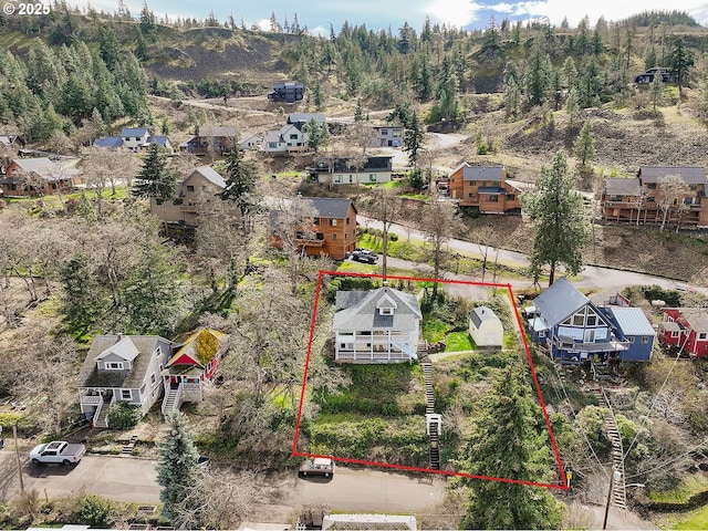 1006 4th Ave, Mosier, OR 97040 - aerial perspective of suburban area featuring property parcel outlined