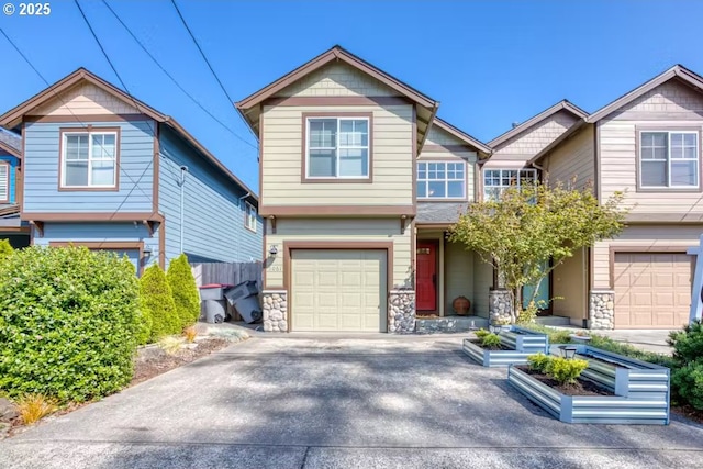 view of front of property featuring a garage