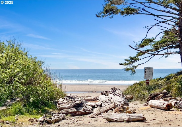 water view featuring local beach