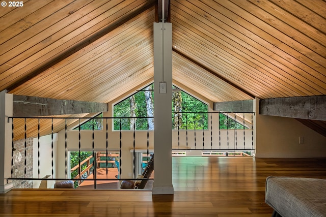 25050 Wilson River Hwy, Tillamook, OR 97141 - bonus room with healthy amount of natural light, hardwood / wood-style flooring, and high vaulted ceiling