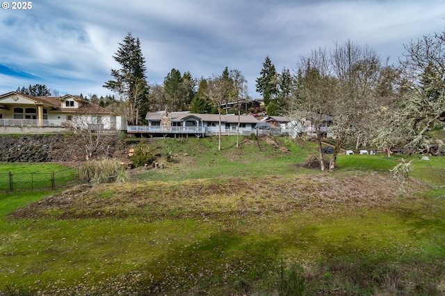 view of yard featuring fence
