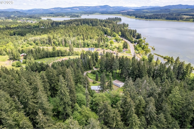 112 Paine Rd, Castle Rock, WA 98611 - aerial view of property and surrounding area featuring a heavily wooded area and a water and mountain view