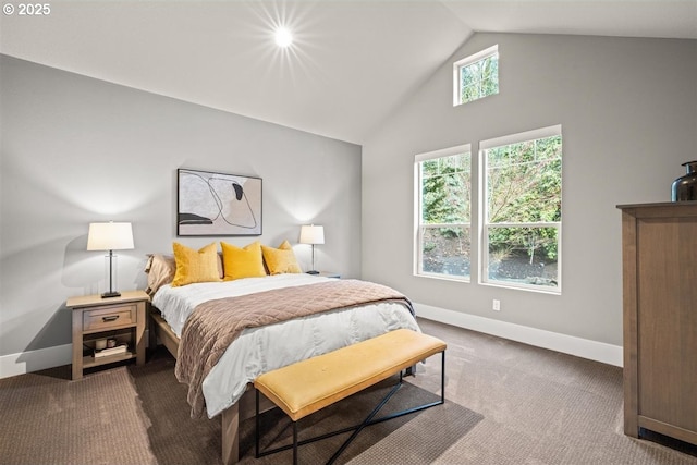 2193 NE 3rd Ave, Camas, WA 98607 - carpeted bedroom featuring high vaulted ceiling and baseboards