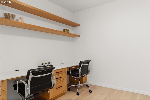1150 NW Quimby St Unit 610, Portland, OR 97209 - home office with light wood-style flooring and built in study area