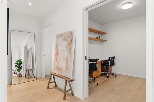 1150 NW Quimby St Unit 610, Portland, OR 97209 - office area with wood finished floors and recessed lighting