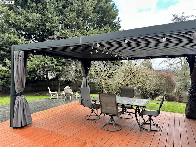 deck with fence private yard and outdoor dining area