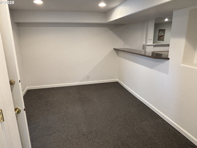 4535 SW Laurelwood Ave, Portland, OR 97225 - finished below grade area featuring dark colored carpet and recessed lighting
