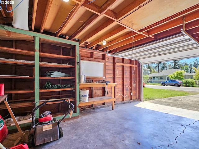 view of garage