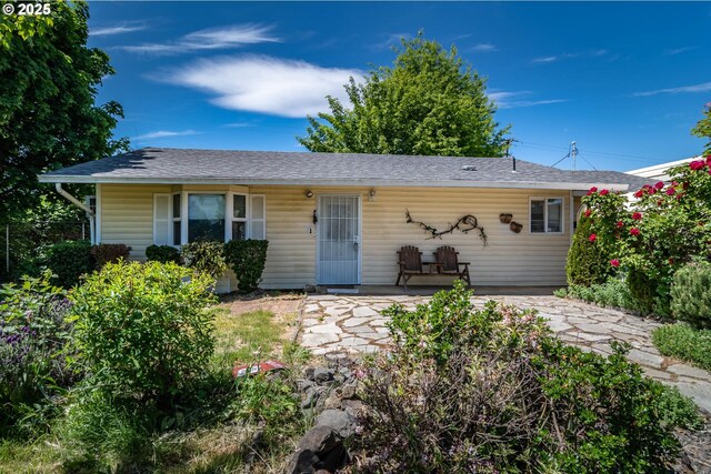view of front of house featuring roof with shingles