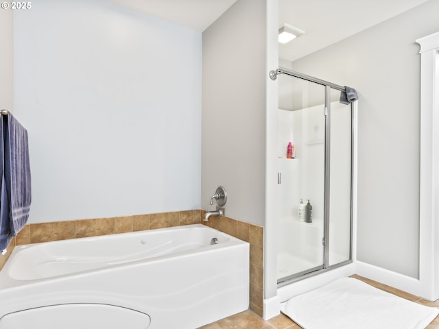 bathroom with independent shower and bath