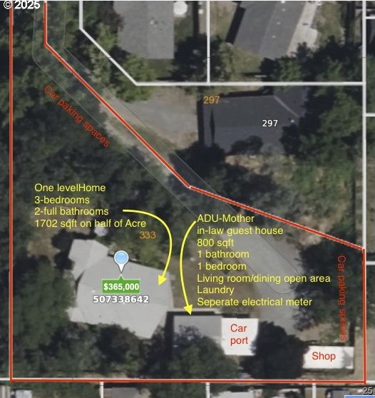 333 W Park St, Grants Pass, OR 97527 - map of property location featuring property parcel outlined