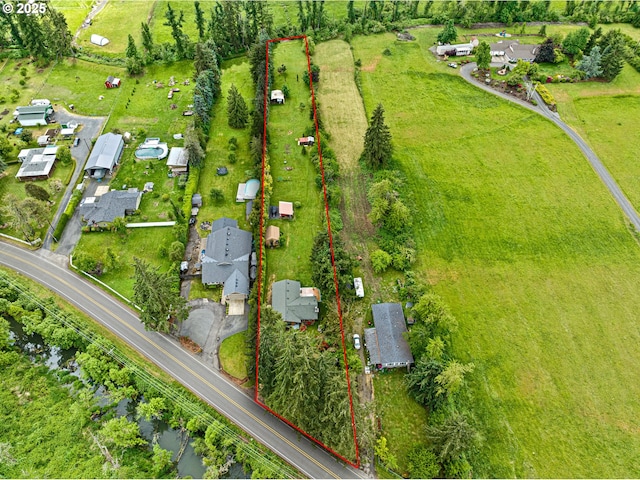 8157 Thurston Rd, Springfield, OR 97477 - aerial view of property and surrounding area with property boundaries highlighted