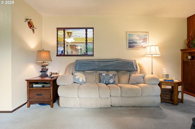 8157 Thurston Rd, Springfield, OR 97477 - living area with carpet flooring, baseboards, and a textured ceiling